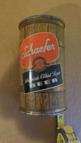 Schaefer Beer I.  R.  T.  P.  Brooklyn N.  Y.  Flat Top Beer Can.  1940 