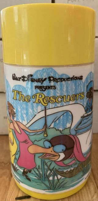 Vintage Aladdin Walt Disney Productions Presents The Rescuers Plastic Thermos