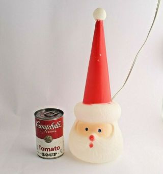 Vintage Union Products Christmas Small Santa Cone Head Blow Mold Light - Up - 13 