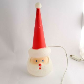 Vintage Union Products Christmas Small Santa Cone Head Blow Mold Light - Up - 13 