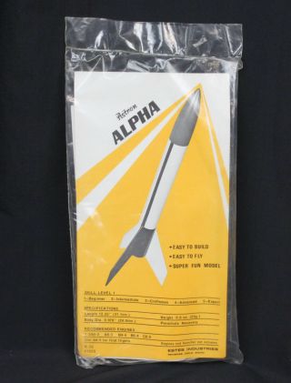 Vtg Estes Astron Alpha Model Rocket K - 25 1225 Wood Kit Easy To Build Toy