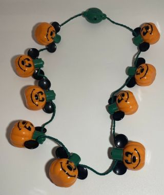 Disney Parks Mickey Mouse Lightup Halloween Pumpkin Necklace