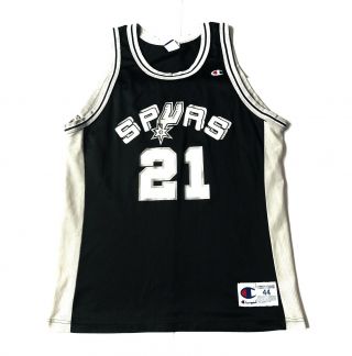 Vintage Authentic Champion Tim Duncan San Antonio Spurs Nba Jersey Sz 44