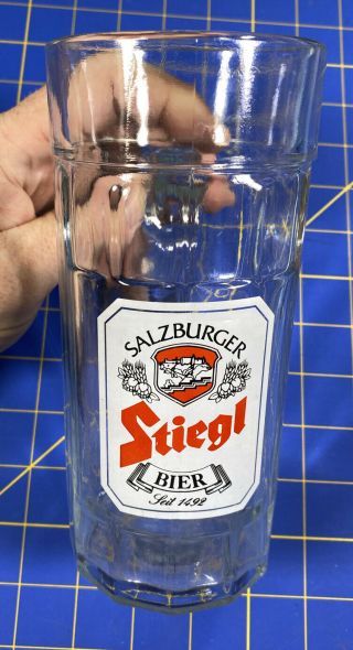 Vintage Salzburger Stiegl Bier Beer Glass Mug Stein Cup Brew