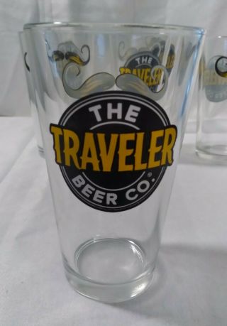 The Traveler Beer Co.  (SET OF 4) Pint Craft Beer Ale Glasses SPECIAL DEAL 2