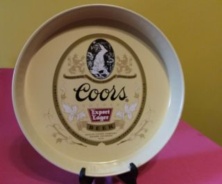 Vintage Coors Export Lager Beer Metal Serving Tray Bar Pub Man Cave