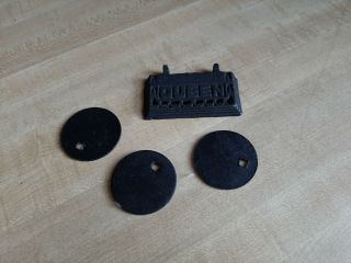 Vintage Queen Cast Iron Mini Toy Stove Parts Only