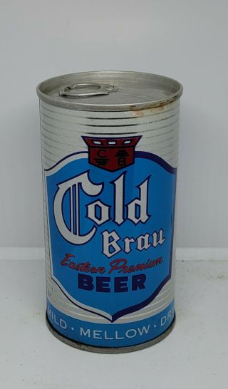 1971 Bottom Open Cold Brau Straight Steel Pull Tab Beer Can Cold Spring Mn