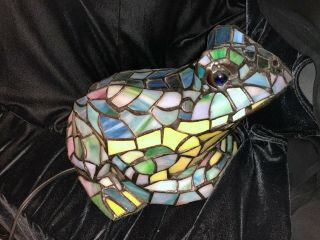 Meyda/tiffany Style Vintage Stained Glass Frog Lamp