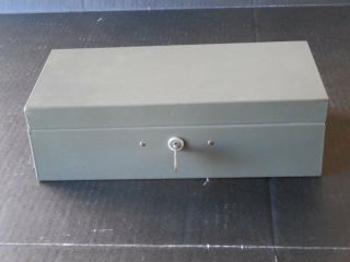 Vintage Metal Asco Steelmaster Bond Box W/ Keyed Lock Safe Strongbox Security