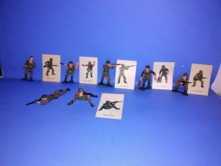 Vntage Marx World Of Warriors U.  S.  Wwii Combat Soldiers (7) 6 W/cards
