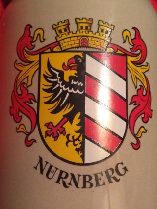 Vintage West Germany Thewalt Nurnberg 0.  5l Stoneware Beer Mug See Read