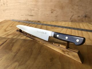 Vintage Chef Knife Carbon Steel 11” Blade Sharp By Hand Masakane Japon,  Wood Hand