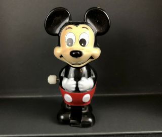 Vintage Mickey Mouse Wind Up Toy Walking 1977 Walt Disney Productions Tomy