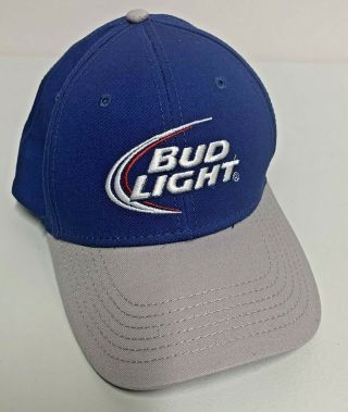 Bud Light Hat Cap Blue Gray Curved Bill Snapback Promo
