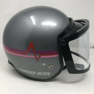 Vintage Shoei Rj - 101v Motorcycle Helmet With Face Shield Visor Small