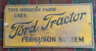 Vintage Ford Tractor Ferguson System Masonite Farm Sign