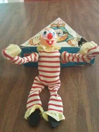 Tumbling Circus Clown Wind Up Toy,  Made By Sk In Japan With Box