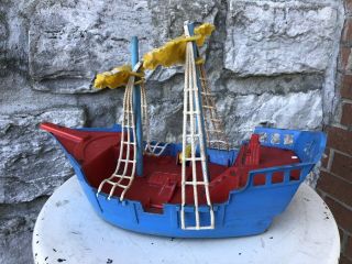 Vintage Ideal Toy Company Pirate Ship Jolly Roger Play Set 50s Parts 2