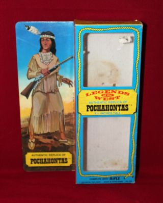 Vintage 1973 Excel Legends Of The West Pocahontas Empty Action Figure Box