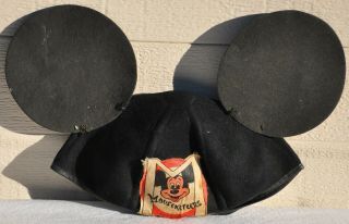 Vintage 1950s Walt Disney Mickey Mouse Club Mouseketeers Ears Hap Cap Beanie Old