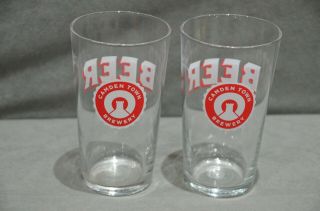 (2) Camden Town Brewery London Hells Lager Pint Glass 20oz 2017 Ce M17