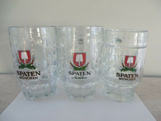Gs Spaten Munchen Heavy Dimpled Clear Glass Beer Stein Mug (2).  5 Liter (1).  4l