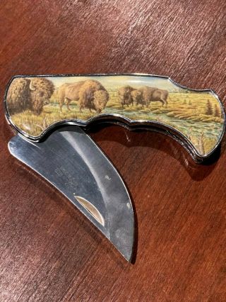 Buffalo Decorative Knife - 7.  5 " - Great Knife - American West - Great Plains