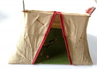 Vintage 30s 40s Barclay Toy Army Soldier Canvas Tent
