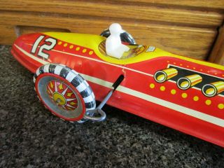 Vintage 50 ' s Marx tin litho wind up (DRIVER ONLY) the 16 inch race car 3