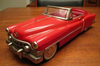 Made Japan 1950s Cadillac Convertible Car Friction Tin Toy Auto Bandai Nr