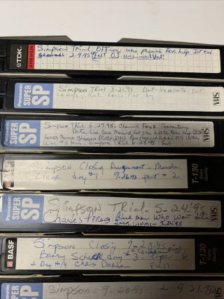 Vintage Rare The Murder Trial Of OJ Simpson Recorded On 14 VHS Tapes Or Blanks 2