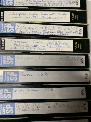 Vintage Rare The Murder Trial Of OJ Simpson Recorded On 14 VHS Tapes Or Blanks 3