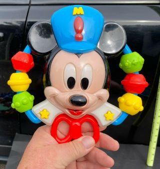 MIckey Mouse Vintage Childrens Toy Baby Rattle Disneyana Collectible Walt Disney 2