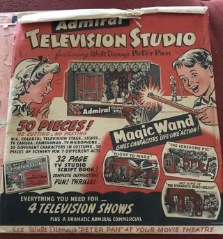 1953 Admiral Television Studio Cut Out Kit Featuring Peter Pan