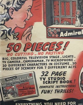 1953 Admiral Television Studio Cut Out Kit featuring Peter Pan 2