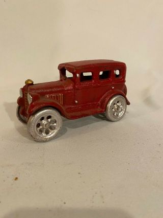 Antique Vintage Style Cast Iron Red Sedan Toy Car