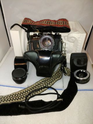 Vintage Minolta Srt - 101 35mm Camera With Lens,  Case & Accessories