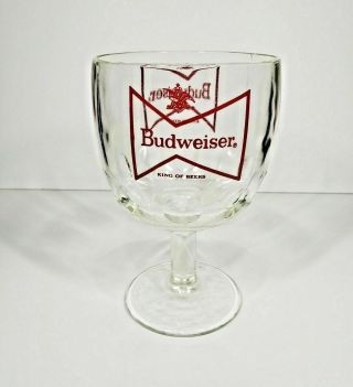 Budweiser Thumbprint Goblet Glass Beer Mug Stein Tankard Chalice Cup Vintage