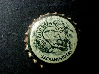 Pre Pro Buffalo Brewing Co.  Cork Beer Bottle Cap,  Sacramento,  Cal.