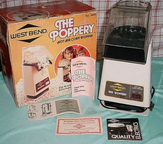 Vtg West Bend The Poppery Hot Air Popcorn Maker 5459 Coffee Roaster 1500 Watt