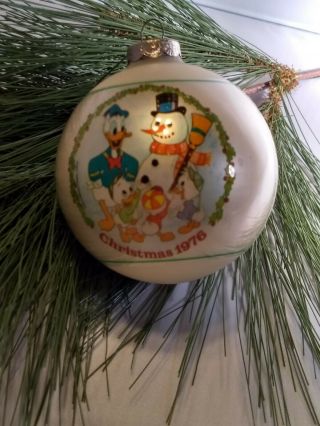 Vintage 1976 Schmid Walt Disney Donald Duck Snowman Christmas Ornament