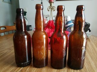 4 Erie,  Pa.  Blob Beer Bottles,  Fred Koehler,  J.  K. ,  Consumers