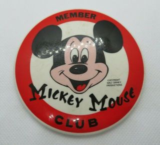 Vintage Disney Mickey Mouse Club Member 1960s 3.  5 " Pin