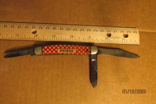 Vintage Kutmaster Purina Chows Three Blade Folding Pocket Knife