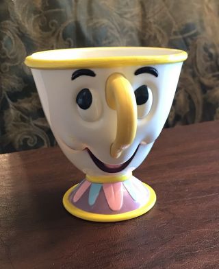 Vintage Disney On Ice Chip Beauty And The Beast Mug Tea Cup Kids Hard Plastic