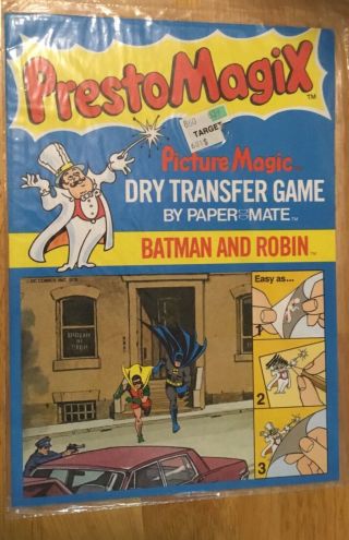 Presto Magix Batman And Robin 1978 Vintage Paper Mate Dry Transfer Game