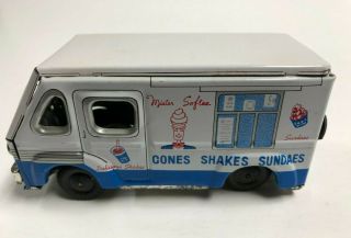 Vintage Mister Softee Ice Cream Truck Tin 1:43 Scale Made In Japan