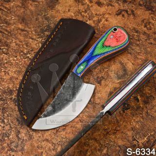 6334 | Hand Forged Handmade High Carbon Steel Fulltang Skinner Knife | W/sheath