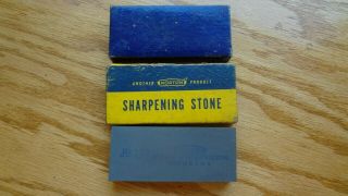 Vintage Norton Knife Sharpening Oil Stone & Box,  Combination Stone Crystolon